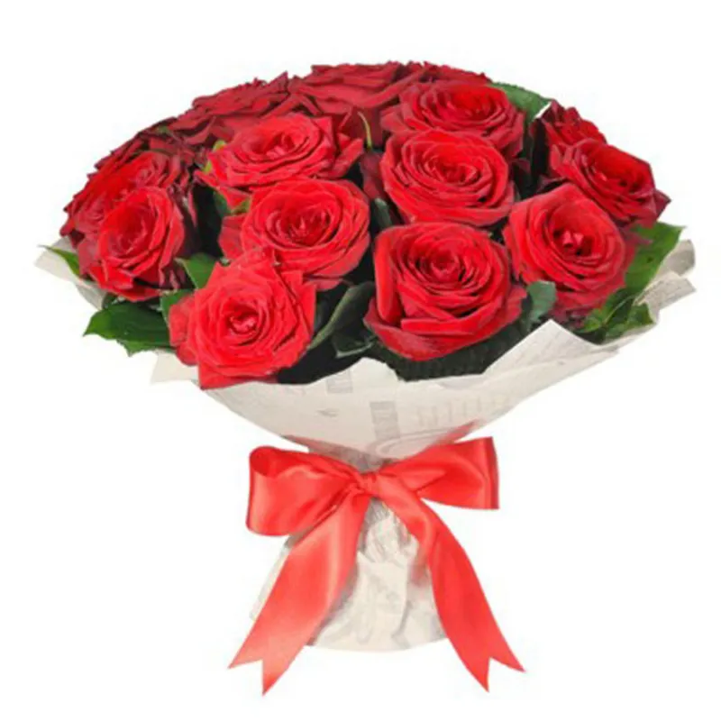 Букет из 21 красной розы в крафте, доставка Хвастовичи